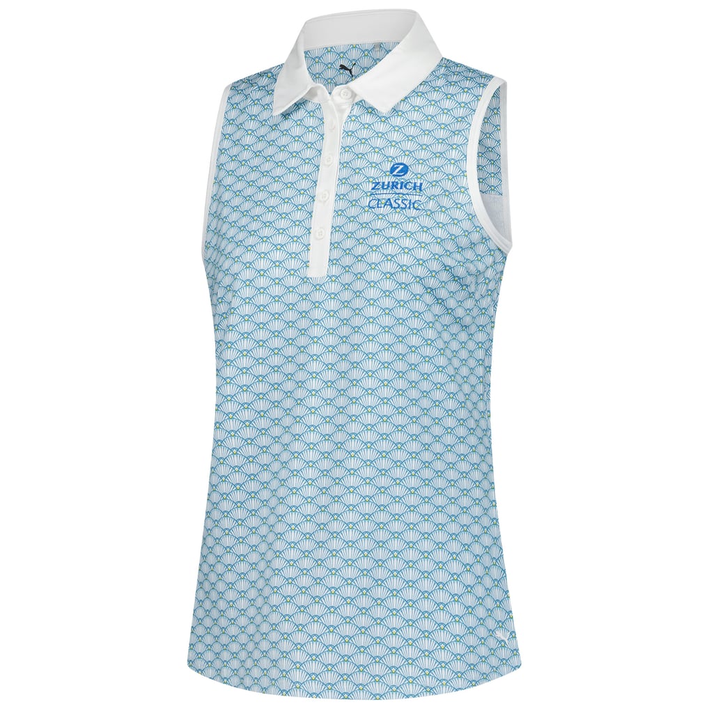  The Zurich Classic Puma Women's CLOUDSPUN Scallop Sleeveless Polo - Blue
